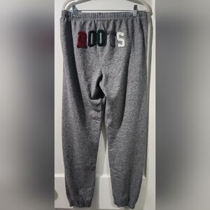 Roots  Men Salt and Pepper Sweatpants with Multicolor Logo size M